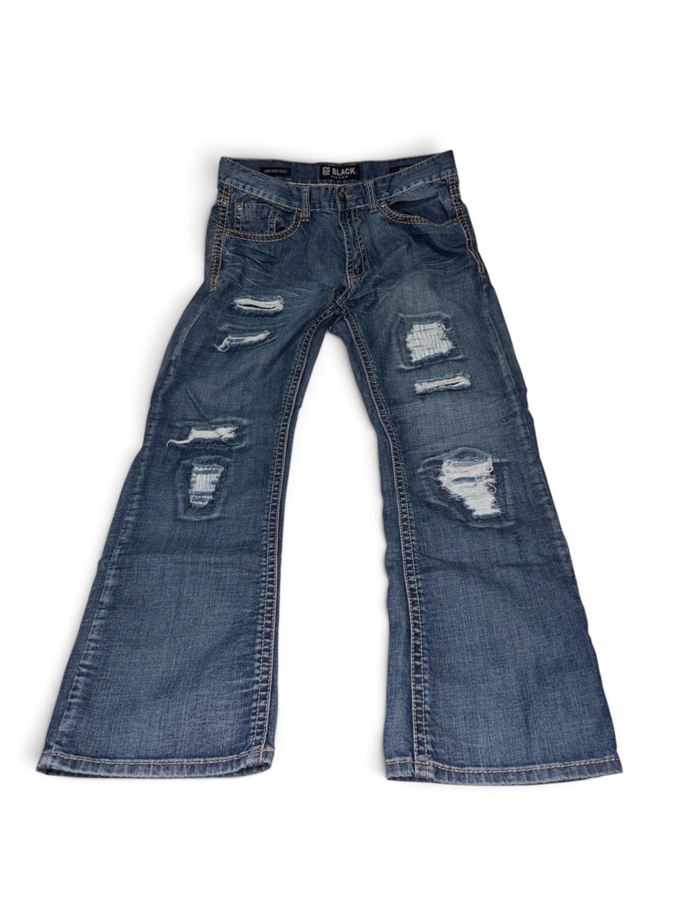 CJ Black Premium Men’s Distressed Bootcut 33/32 Blue Denim Jeans